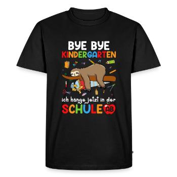 Bye Bye Kindergarten I'm Hanging In School Now - Men's Premium Organic T-Shirt - black - Front - Nico (187cm)