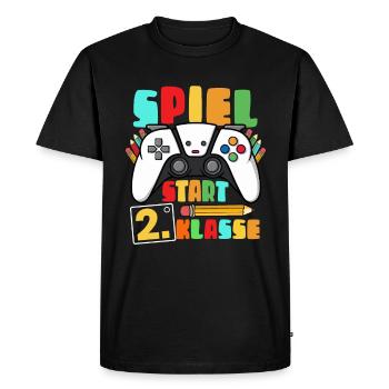 2nd Grade Game Start Gamer - Men's Premium Organic T-Shirt - black - Front - Nico (187cm)