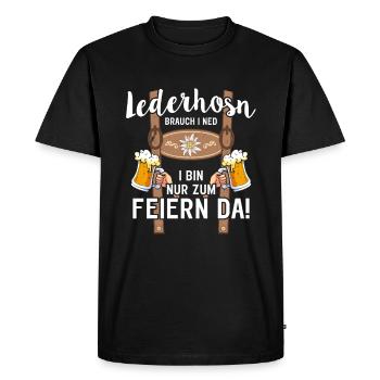 Lederhosn brauch i ned i am only there to party - Men's Premium Organic T-Shirt - black - Front - Nico (187cm)