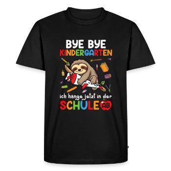 Bye Bye Kindergarten I'm Hanging In School Now - Men's Premium Organic T-Shirt - black - Front - Nico (187cm)