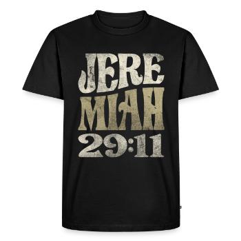 Jeremiah 29:11 Bible Verse Christian - Men's Premium Organic T-Shirt - black - Front - Nico (187cm)