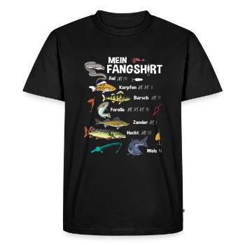 Mein Fangshirt Lustige Strichliste Angler - Männer Premium Bio T-Shirt - Schwarz - Vorne - Nico (187cm)