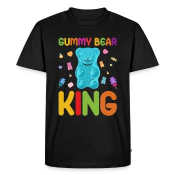 Gümmibär König der Süßigkeiten - Männer Premium Bio T-Shirt - Schwarz - Vorne - Nico (187cm)