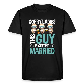 DÉSOLÉ Mesdames, ce GARS se marie - T-shirt Premium bio Homme - noir - Devant - Nico (187cm)