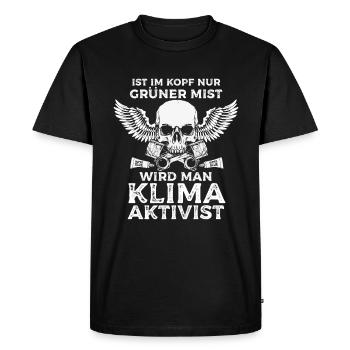 If your head is just green crap, you become a climate activist - Men's Premium Organic T-Shirt - black - Front - Nico (187cm)