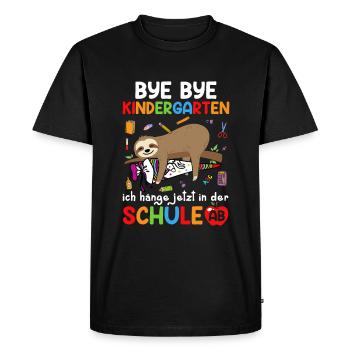 Bye Bye Kindergarten I'm Hanging In School Now - Men's Premium Organic T-Shirt - black - Front - Nico (187cm)