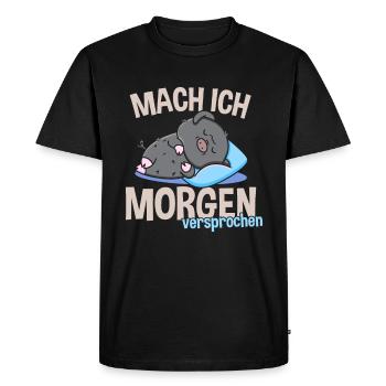 Je le ferai demainCochon ventru promis - T-shirt Premium bio Homme - noir - Devant - Nico (187cm)