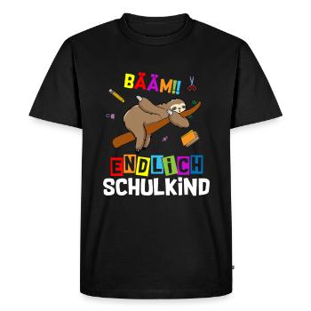 Bääm enfin l’inscription à l’école de paresseux - T-shirt Premium bio Homme - noir - Devant - Nico (187cm)
