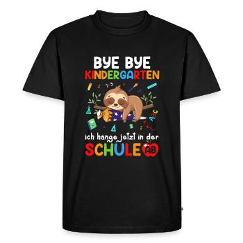 Bye Bye Kindergarten I'm Hanging In School Now - Men's Premium Organic T-Shirt - black - Front - Nico (187cm)
