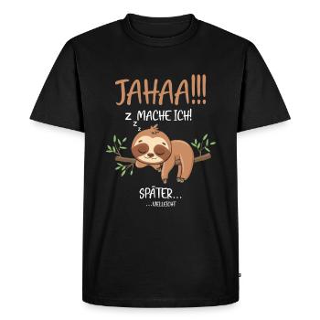 Maybe I'll do it later - Men's Premium Organic T-Shirt - black - Front - Nico (187cm)