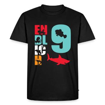 Enfin 9 Requin - T-shirt Premium bio Homme - noir - Devant - Nico (187cm)