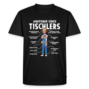 Anatomie d’un charpentier - T-shirt Premium bio Homme - noir - Devant - Nico (187cm)