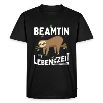 Fonctionnaire à vie Fonctionnaire à vie - T-shirt Premium bio Homme - noir - Devant - Nico (187cm)