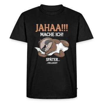 Maybe I'll do it later - Men's Premium Organic T-Shirt - black - Front - Nico (187cm)