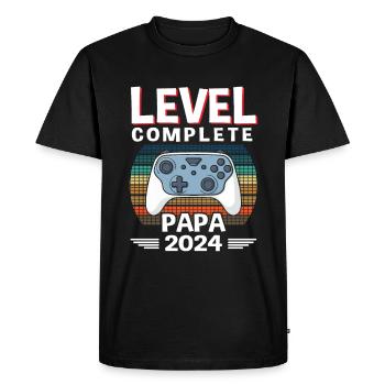 Level Complete Dad 2024 - Men's Premium Organic T-Shirt - black - Front - Nico (187cm)