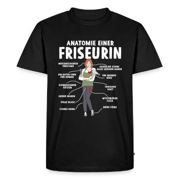 Anatomie d’un coiffeur - T-shirt Premium bio Homme - noir - Devant - Nico (187cm)