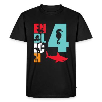 Enfin 4 poissons-requins - T-shirt Premium bio Homme - noir - Devant - Nico (187cm)