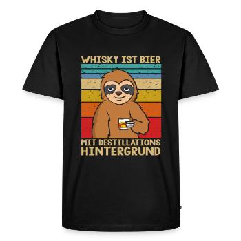 Whiskey is beer with distillation background - Men's Premium Organic T-Shirt - black - Front - Nico (187cm)