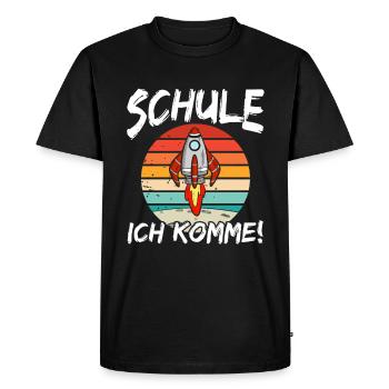 I'm coming, schoolchild, astronaut - Men's Premium Organic T-Shirt - black - Front - Nico (187cm)