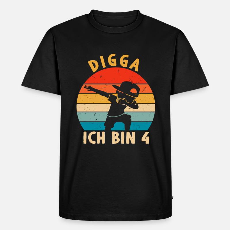 Digga Ich bin 4 - Männer Premium Bio T-Shirt - Schwarz
