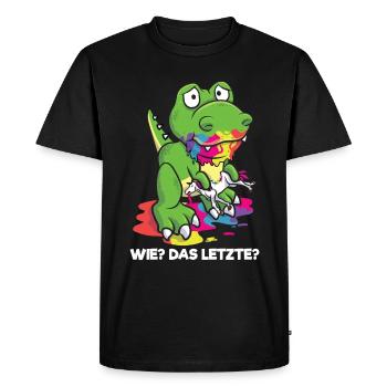 Comment le dernier dragon mange la licorne - T-shirt Premium bio Homme - noir - Devant - Nico (187cm)