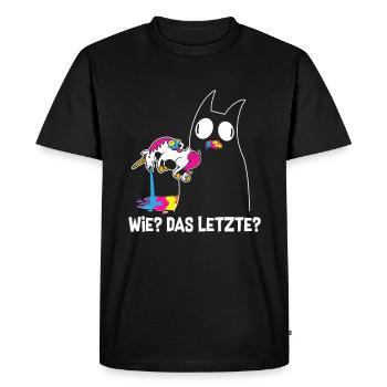 Comment le dernier chat mange la licorne - T-shirt Premium bio Homme - noir - Devant - Nico (187cm)
