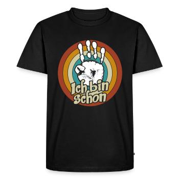 Décoration anniversaire main 4 ans j'ai 4 ans - T-shirt Premium bio Homme - noir - Devant - Nico (187cm)