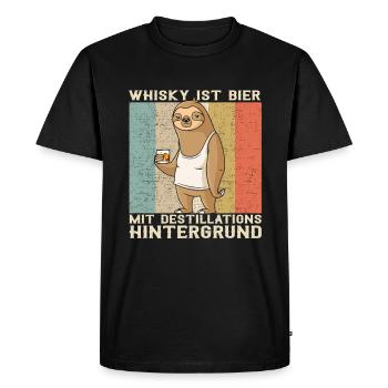 Whiskey Is Beer With Distillation Background - Men's Premium Organic T-Shirt - black - Front - Nico (187cm)