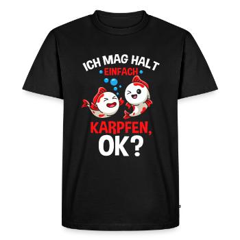 J'aime juste la carpe, OK - T-shirt Premium bio Homme - noir - Devant - Nico (187cm)
