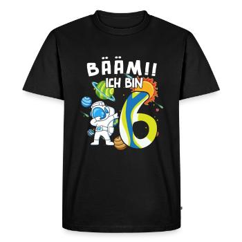 Bääm J’ai 6 ans Astronaute - T-shirt Premium bio Homme - noir - Devant - Nico (187cm)