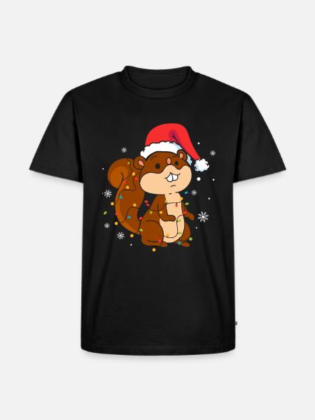 Squirrel Christmas - Men's Premium Organic T-Shirt - black