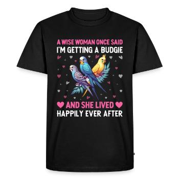 Budgerigar, Feathered Friend, Bird Watching - Men's Premium Organic T-Shirt - black - Front - Nico (187cm)
