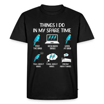 Budgerigar, Feathered Friend, Bird Watching - Men's Premium Organic T-Shirt - black - Front - Nico (187cm)