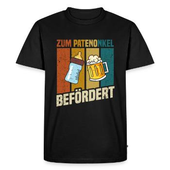 Promu parrain - T-shirt Premium bio Homme - noir - Devant - Nico (187cm)