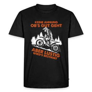 Je ne sais pas si ça va bien se passer mais ça va être le motocross - T-shirt Premium bio Homme - noir - Devant - Nico (187cm)