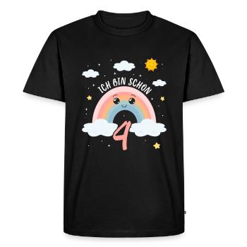 Anniversaire arc-en-ciel 4 ans J’ai 4 ans - T-shirt Premium bio Homme - noir - Devant - Nico (187cm)