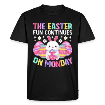 The fun continues Easter Monday Easter time Easter - Men's Premium Organic T-Shirt - black - Front - Nico (187cm)