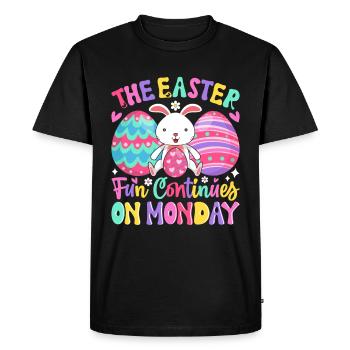 The fun continues Easter Monday Easter time Easter - Men's Premium Organic T-Shirt - black - Front - Nico (187cm)
