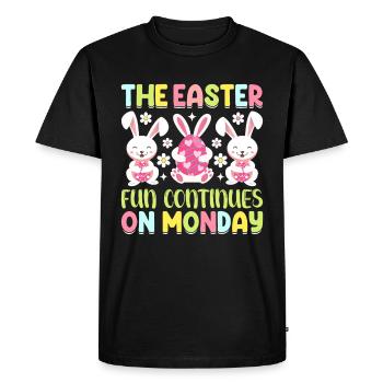 The fun continues Easter Monday Easter time Easter - Men's Premium Organic T-Shirt - black - Front - Nico (187cm)