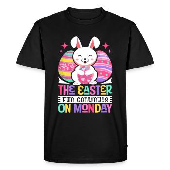 The fun continues Easter Monday Easter time Easter - Men's Premium Organic T-Shirt - black - Front - Nico (187cm)