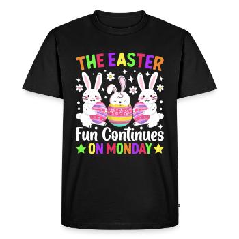 The fun continues Easter Monday Easter time Easter - Men's Premium Organic T-Shirt - black - Front - Nico (187cm)