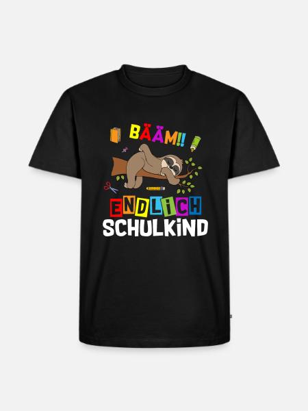 Bääm Finally Schoolchild Sloth - Men's Premium Organic T-Shirt - black