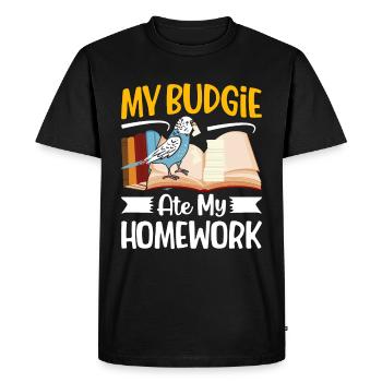 Ma perruche a mangé les devoirs - T-shirt Premium bio Homme - noir - Devant - Nico (187cm)