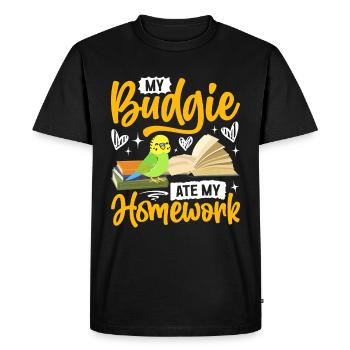 Ma perruche a mangé les devoirs - T-shirt Premium bio Homme - noir - Devant - Nico (187cm)