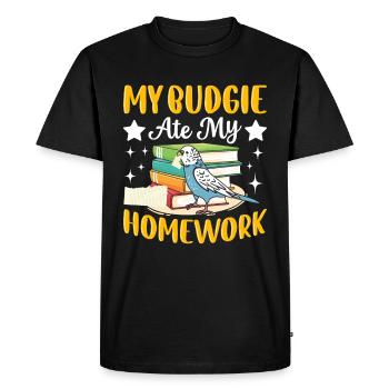 Ma perruche a mangé les devoirs - T-shirt Premium bio Homme - noir - Devant - Nico (187cm)