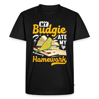 Ma perruche a mangé les devoirs - T-shirt Premium bio Homme - noir - Devant - Nico (187cm)