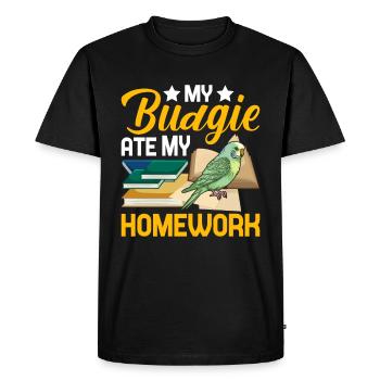 Ma perruche a mangé les devoirs - T-shirt Premium bio Homme - noir - Devant - Nico (187cm)