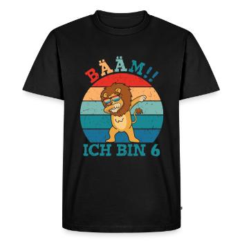Bääm J’ai 6 ans Lion - T-shirt Premium bio Homme - noir - Devant - Nico (187cm)