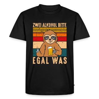 Two alcohols please no matter what - Men's Premium Organic T-Shirt - black - Front - Nico (187cm)