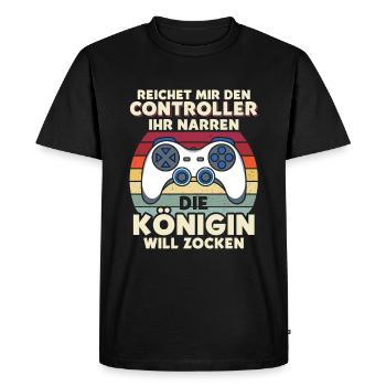 Tends-moi la manette, tu es un imbécile de la reine du pari - T-shirt Premium bio Homme - noir - Devant - Nico (187cm)